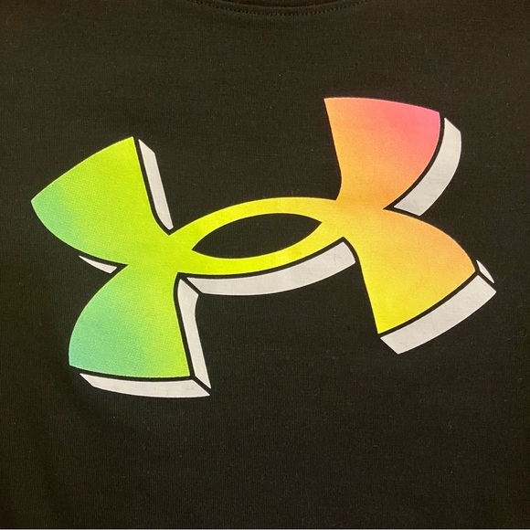 Under Armour Kids Black T-Shirt + Shorts Set with Multicolor Logo - Picture 4 of 7